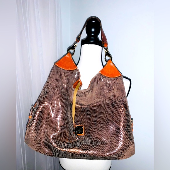 DOONEY BOURKE metallic leather hobo snakeskin  purse - Picture 4 of 16